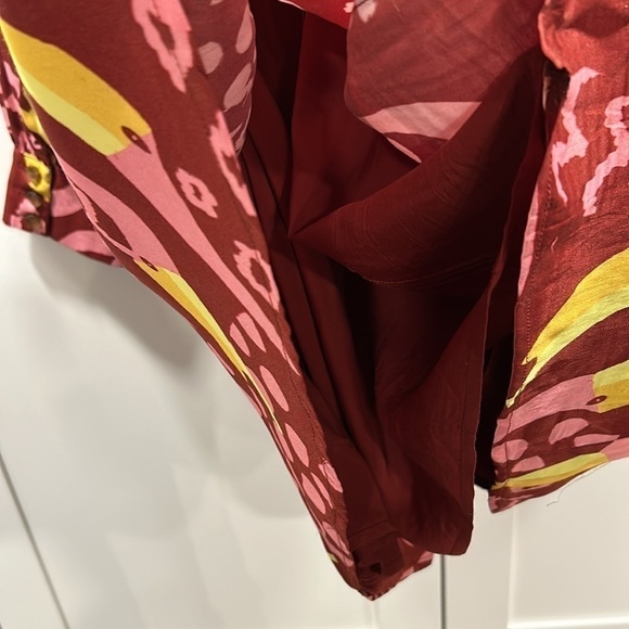 Farm Rio Toucanissimo Long Sleeve Print Beaded Tie Wrap Dress SMALL - Picture 12 of 16